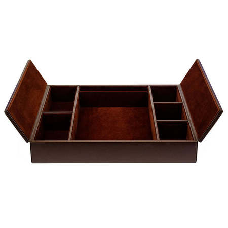 Dacasso Chocolate Brown Leather Conference Room Organizer AG-3490